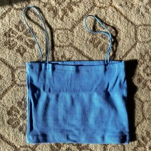 Light blue Zara spaghetti strap crop top